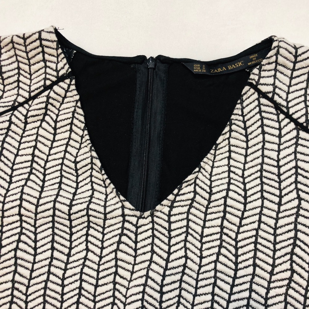 Zara Basic Collection Black Patterned Dress - image 6